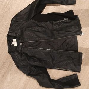 Black faux leather jacket